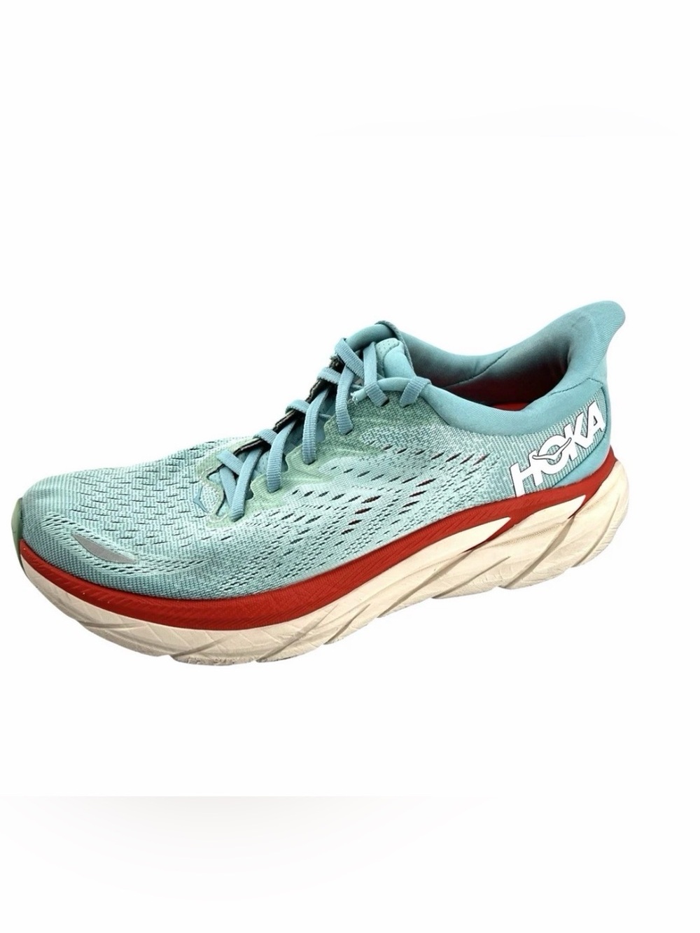 Hoka One One Womens Clifton 8 Sneakers 8.5 Blue Running Shoe Activewear Athletic